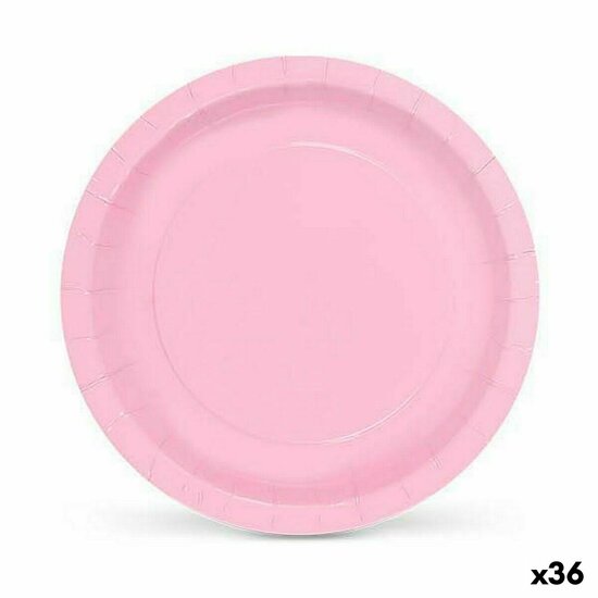 Bordenset Algon Wegwerp Karton 20 cm Roze 10 Onderdelen (36 Stuks) 1