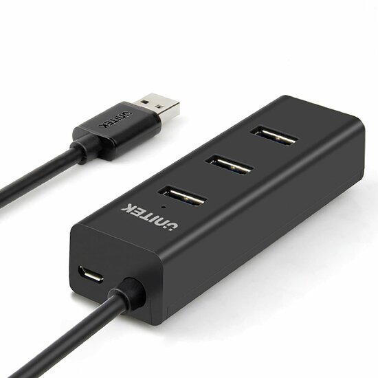 USB-HUB 4 Poorten Unitek Y-3089 Zwart 4