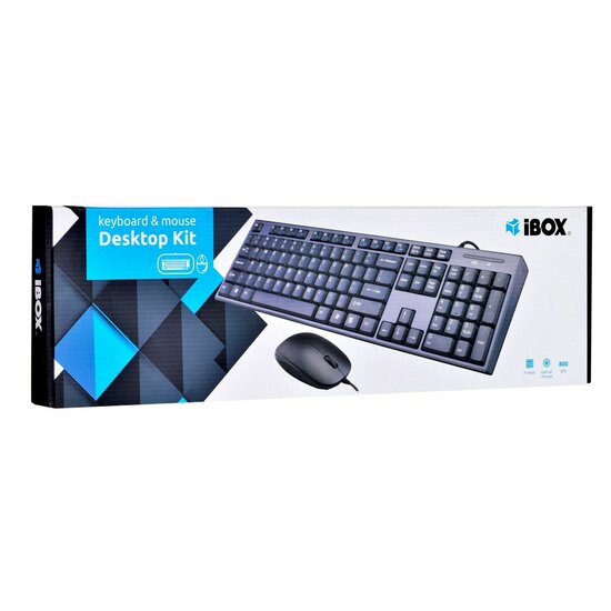 Toetsenbord en muis Ibox IKMS606 Qwerty US Zwart QWERTY 7
