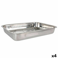 Ovenschaal Quttin Staal Zilverkleurig Rechthoekig 43,4 x 31,2 cm (4 Stuks) 1